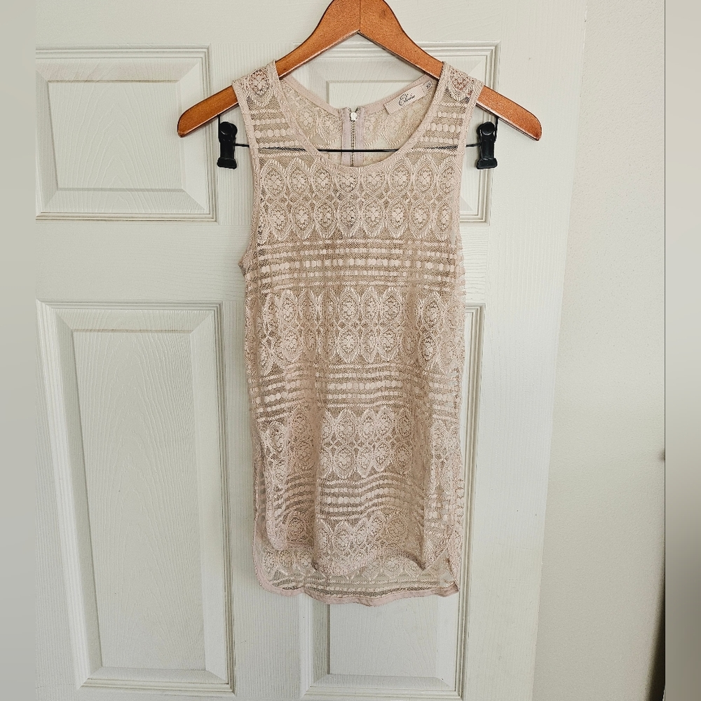 Elodie XS Lace Anthro Top Side Slits Excellent!